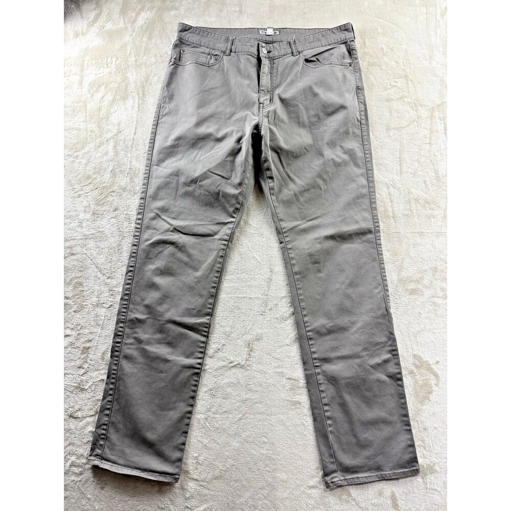 Peter Millar Crown Mens Pants Sz 38X33 Gray/Brown 5-Pocket Stretch Casual Office